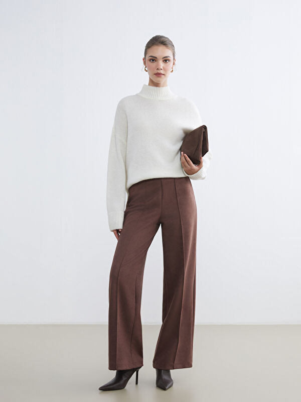LCW Modest Standart Fit Kadın Süet Görünümlü Pantolon