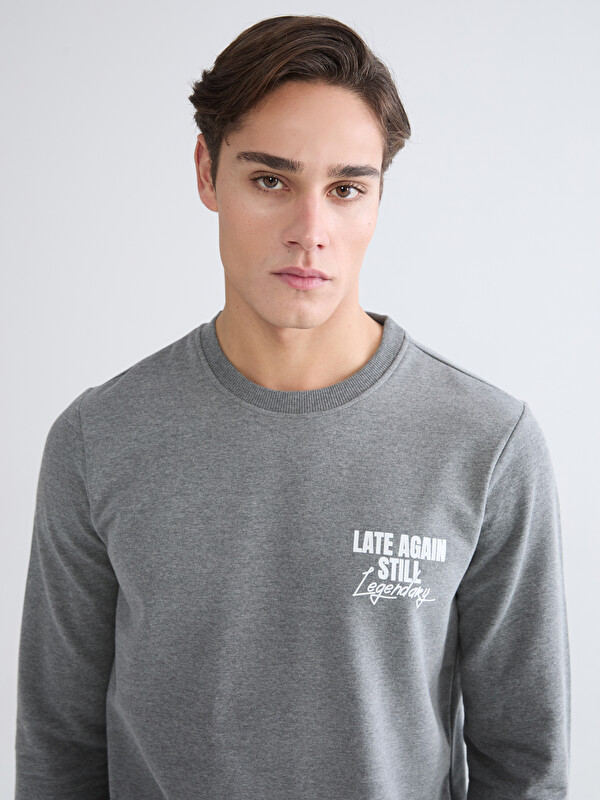 LCWAIKIKI Classic Men's Printed Crewneck Sweatshirt