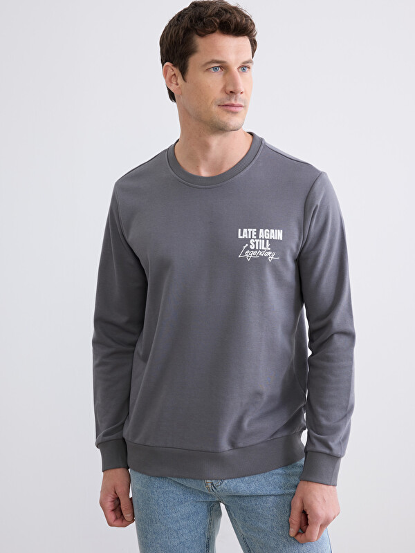 LCWAIKIKI Classic Crew Neck Printed Men's Sweatshirt