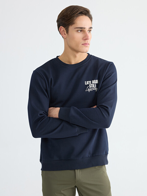 LCWAIKIKI Classic Sweat-shirt Imprimé pour Hommes à Col Rond