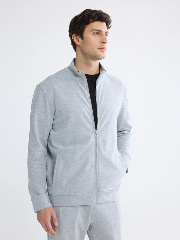 LCWAIKIKI Classic Mock Neck Men's Thick Zip-Up Sweatshirt