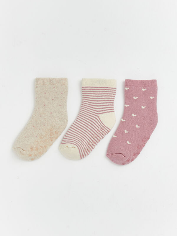 LCW baby Gemusterte Knöchelsocken für Baby Mädchen, 3er-Pack