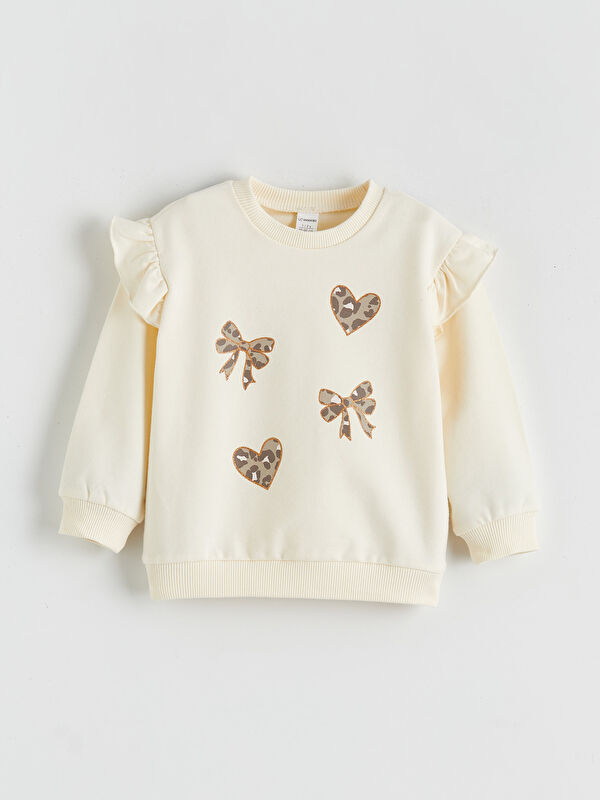 LCW baby Fiyonk Detaylı Kız Bebek Sweatshirt