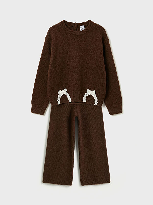 LCW Kids Geniş Paça Kız Çocuk Triko Takım