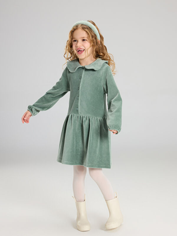 LCW Kids Қыздарға арналған барқыт көйлек