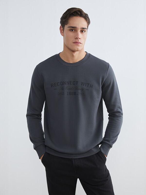 LCWAIKIKI Classic Bisiklet Yaka Erkek Kalın Sweatshirt