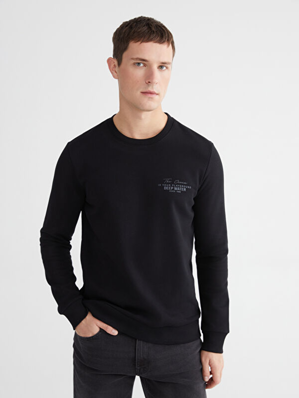 LCWAIKIKI Classic Bisiklet Yaka Erkek Kalın Sweatshirt