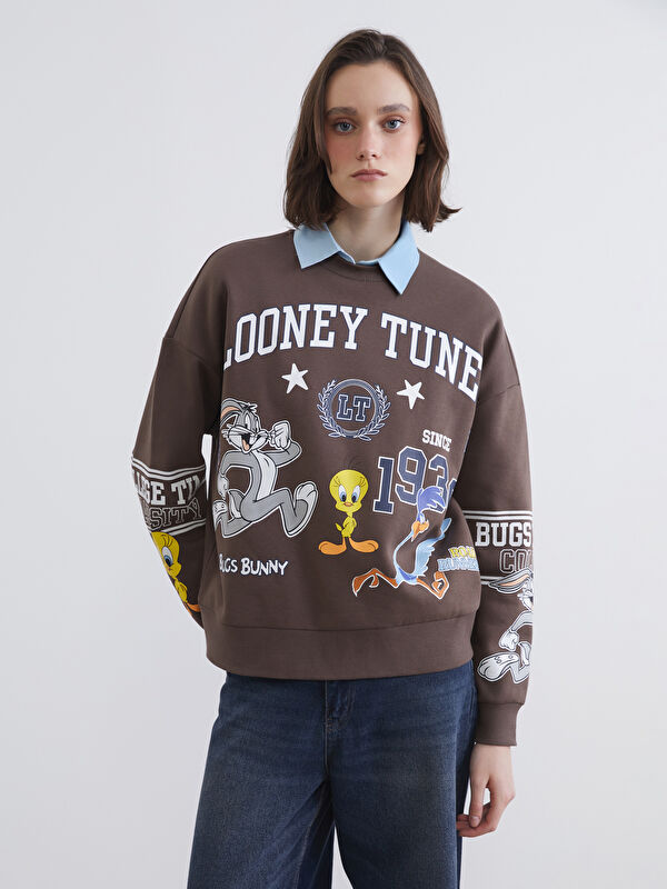 XSIDE Looney Tunes Baskılı Kadın Kalın Sweatshirt