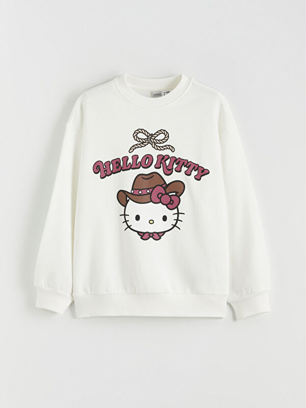 LCW Kids Hello Kitty Baskılı Kız Çocuk Kalın Sweatshirt