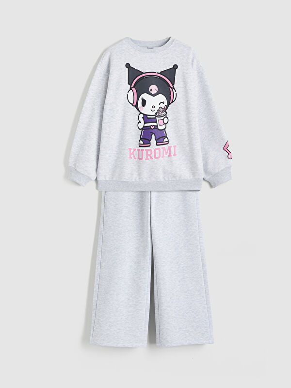 LCW Kids Kuromi Baskılı Kız Çocuk Sweatshirt ve Eşofman Altı