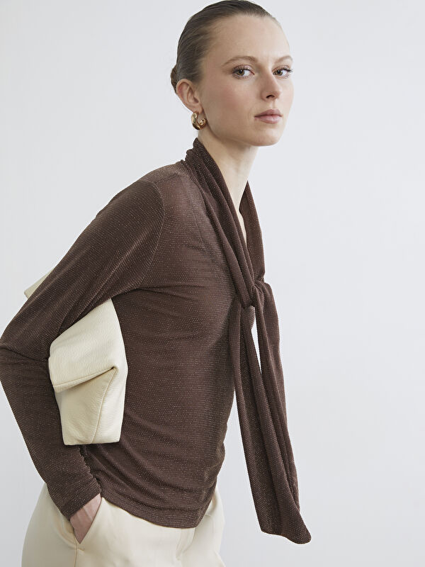 LCW EVERYDAY Schalkragen Glanzoptik Bluse