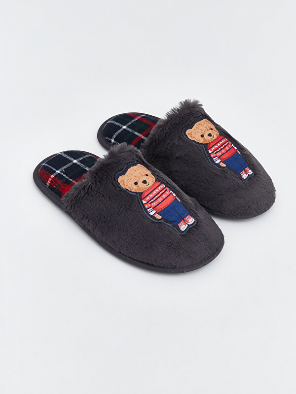 LCW STEPS Ayı Teddy Nakışlı Erkek Ev Terliği