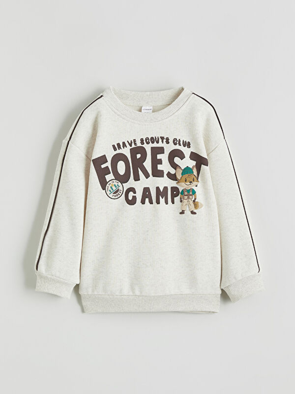 LCW Kids Baskılı Erkek Çocuk Kalın Sweatshirt