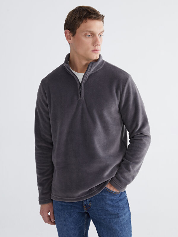 LCWAIKIKI Classic Dik Yaka Polar Erkek Sweatshirt