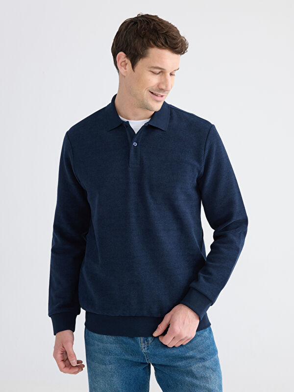 LCWAIKIKI Classic Polo Yaka Erkek Sweatshirt