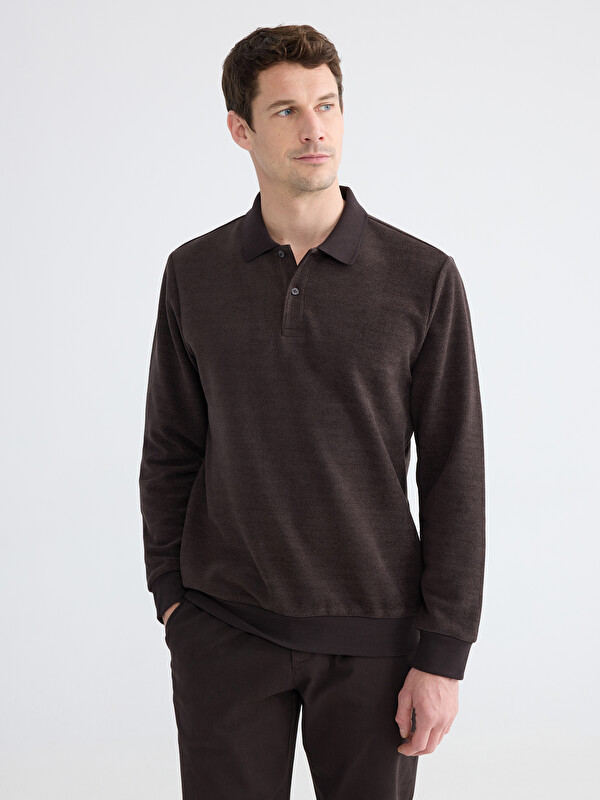 LCWAIKIKI Classic Polo Yaka Erkek Sweatshirt