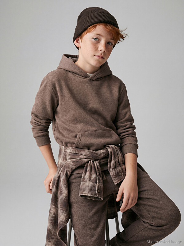 LCW Kids Kapüşonlu Erkek Çocuk Kalın Sweatshirt
