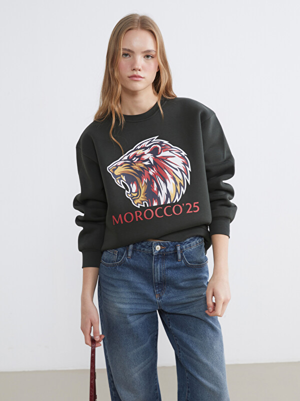 XSIDE Morocco Printed Oversize Women's Thick Sweatshirt