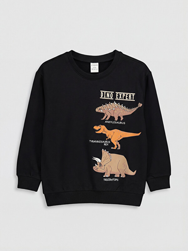 LCW Kids Dinosaur Print Boys' Thick Sweatshirt