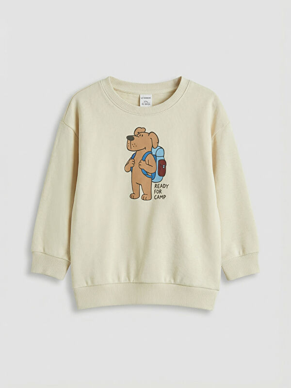 LCW Kids Crew Neck Printed Sweatshirt for Boys