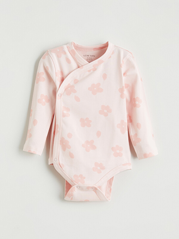 LCW baby Desenli Kız Bebek Çıtçıtlı Body