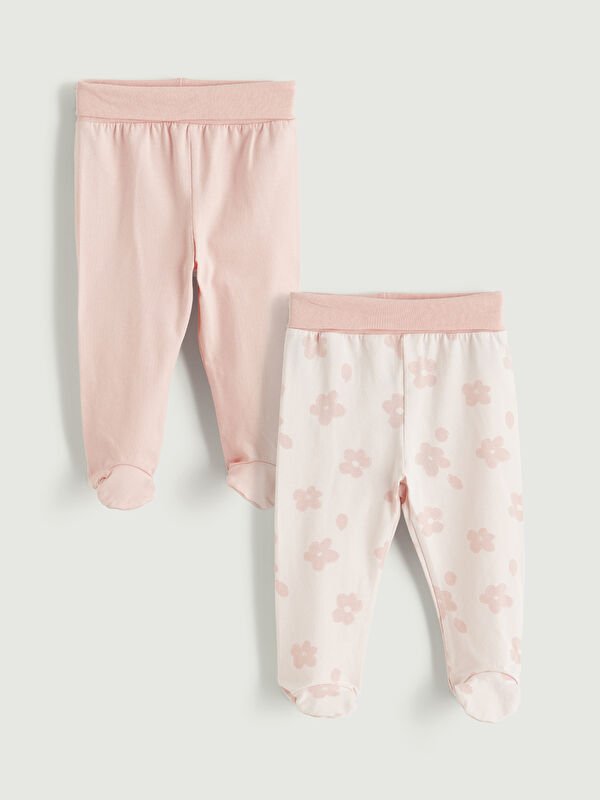 LCW baby Beli Lastikli Kız Bebek Pantolon 2'li