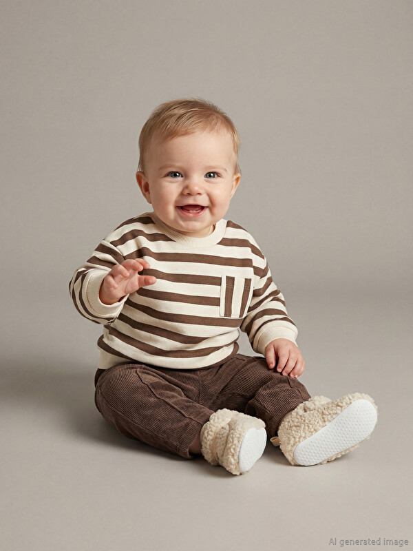 LCW baby Göğüs Cepli Erkek Bebek Sweatshirt ve Eşofman Altı