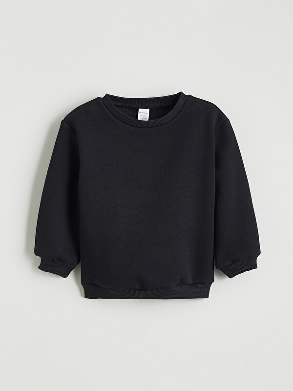 LCW baby Bisiklet Yaka Erkek Bebek Kalın Sweatshirt