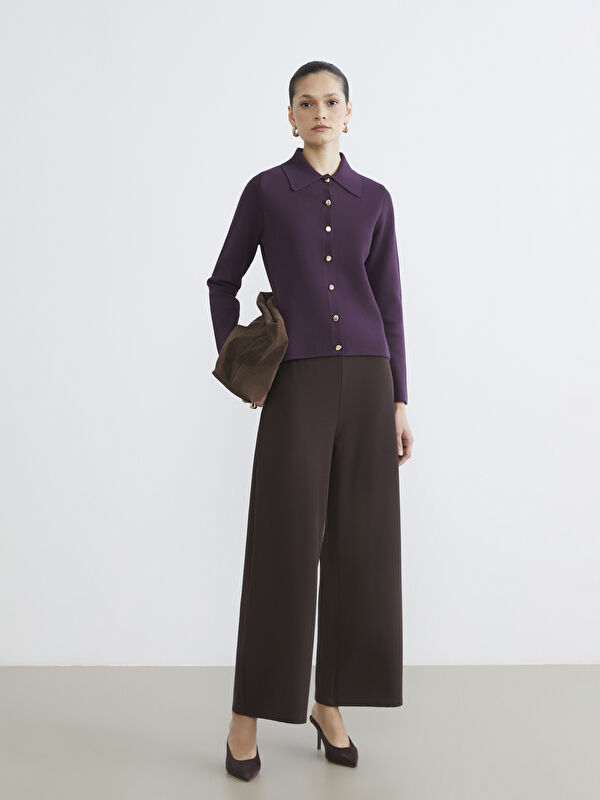 LCW Modest Beli Lastikli Geniş Paça Kadın Pantolon