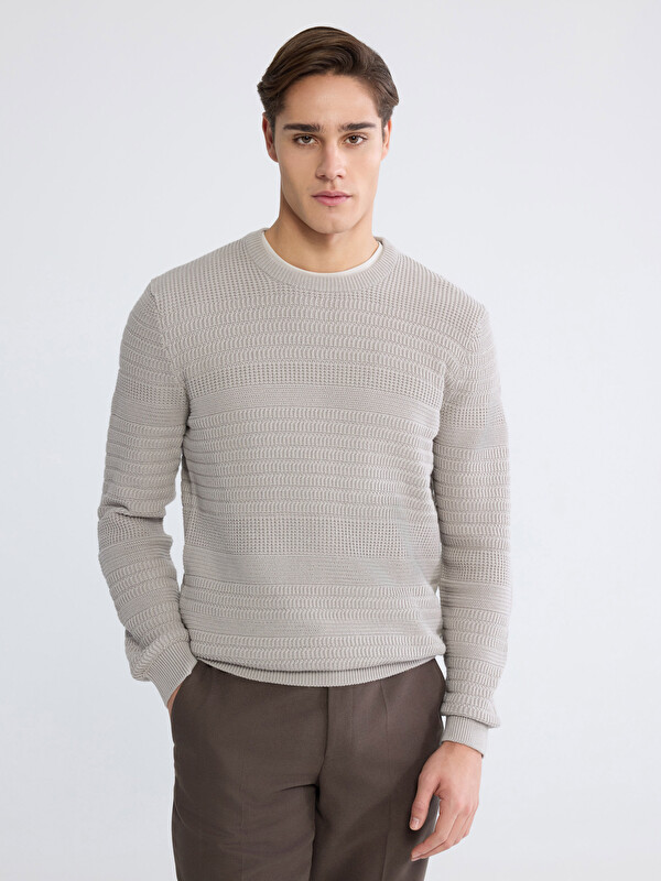 LCWAIKIKI Classic Crew Neck Men's Knitwear Sweater