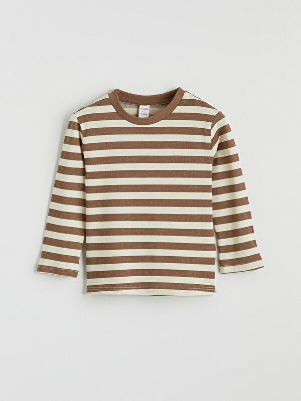 LCW baby Striped crew neck T-shirt for baby boys