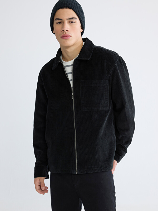 XSIDE Loose Fit Erkek Kadife Gömlek Ceket