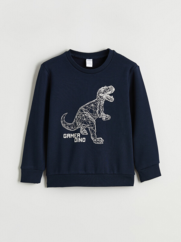 LCW Kids Dinozor Baskılı Erkek Çocuk Sweatshirt