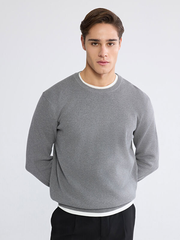 LCWAIKIKI Classic Crew Neck Long Sleeve Men's Tricot Sweater