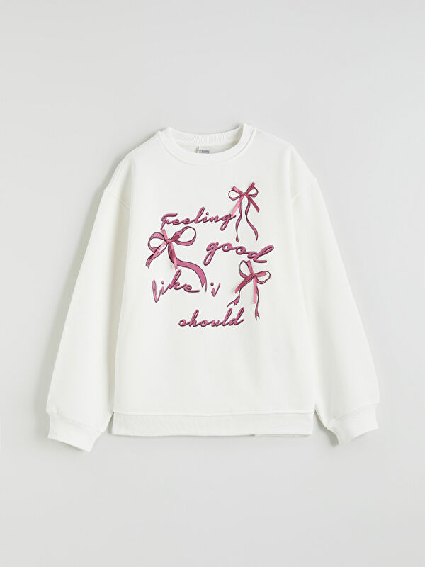 LCW Kids Fiyonk Baskılı Kız Çocuk Sweatshirt