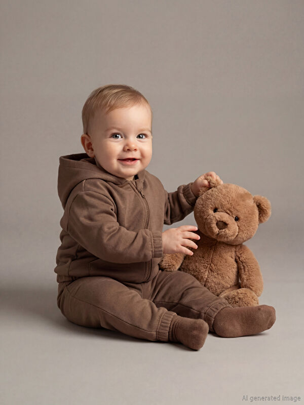 LCW baby Kapüşonlu Erkek Bebek Eşofman Takımı