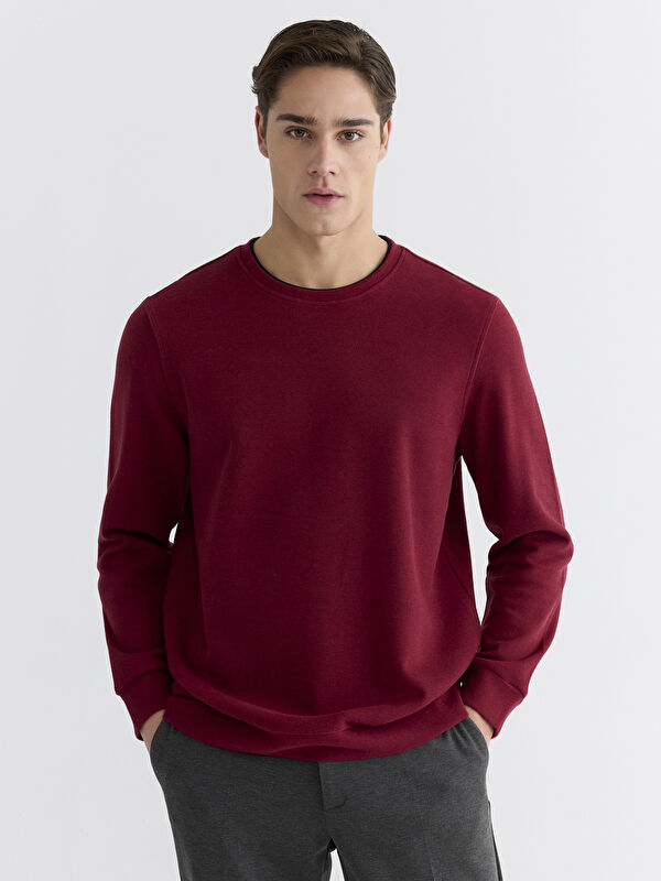 LCWAIKIKI Classic Bisiklet Yaka Erkek Sweatshirt