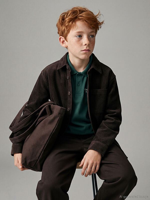 LCW Kids Erkek Çocuk Kadife Gömlek