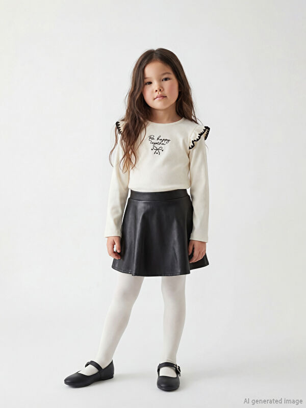 LCW Kids Embroidered Ruffle Detail Girl's 3-Piece Set