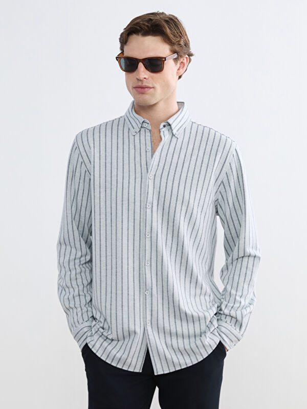 SOUTHBLUE Slim Fit Çizgili Erkek Gömlek