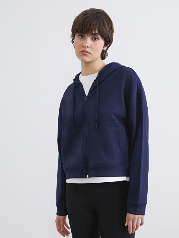 KOOR SPORT Kapüşonlu Soft Touch Kadın Fermuarlı Sweatshirt
