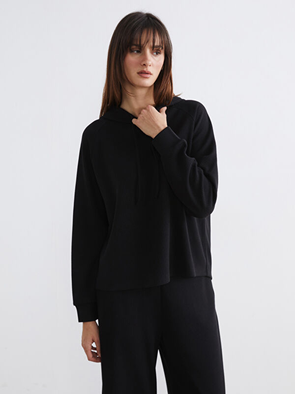Soulife Fitilli Bağcıklı Kadın Hoodie