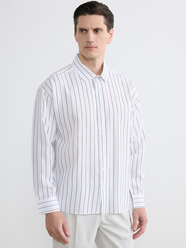 LCW Vision Regular Fit Çizgili Erkek Gömlek