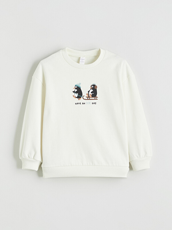 LCW Kids Baskılı Erkek Çocuk Kalın Sweatshirt