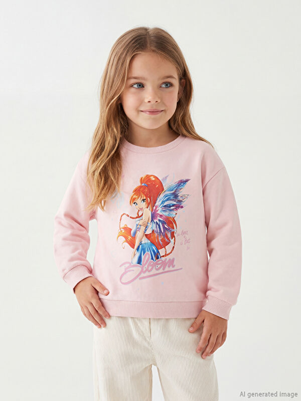 LCW Kids Girls' Thick Sweatshirt with Winx Club Print