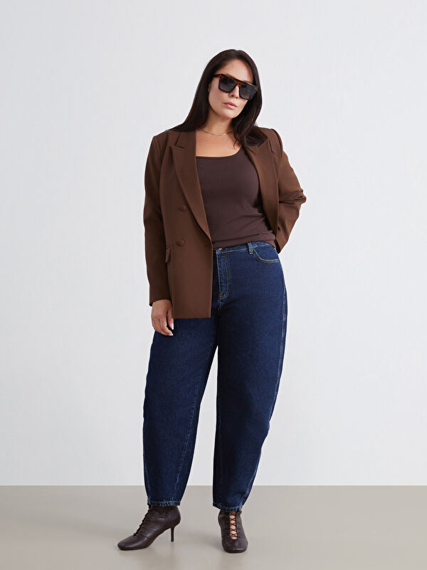 Soulife Büyük Beden Straight Fit Kadın Jean Pantolon