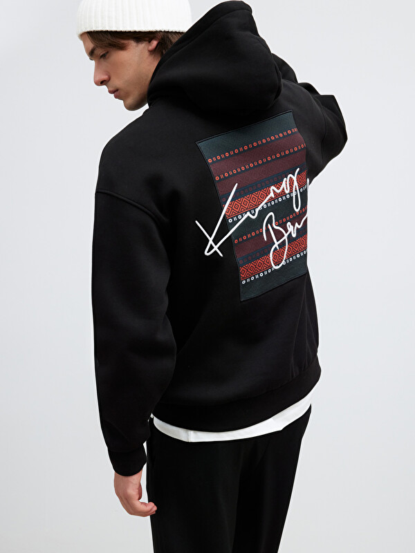 XSIDE Sırt Baskılı Erkek Kalın Hoodie