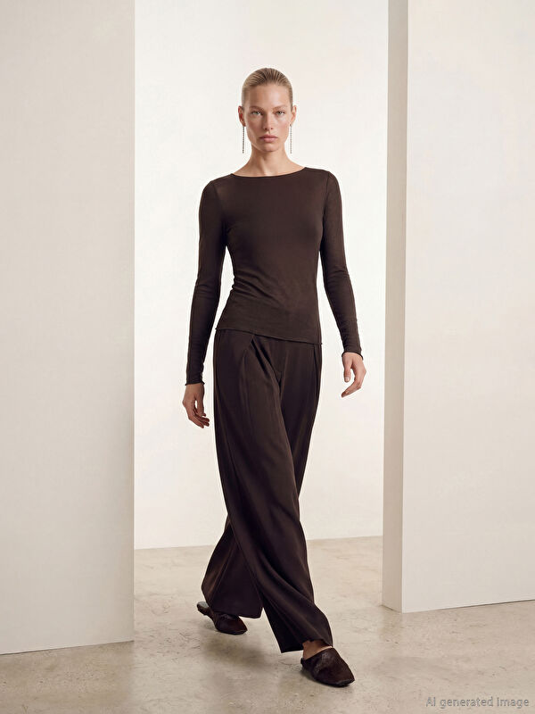 LCW Vision Bisiklet Yaka Kadın Body	