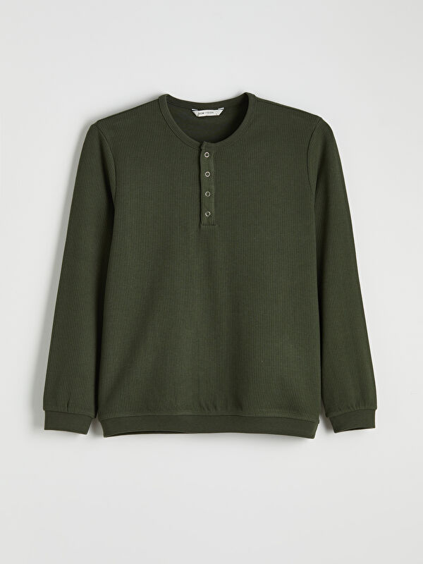 ピヨピヨ LCW Vision Yeşil Bisiklet Yaka Erkek Düğmeli Tişört - W5OQ92Z8-CVP