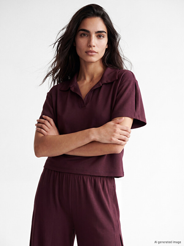 Natuvera Polo Yaka Kadın Tişört